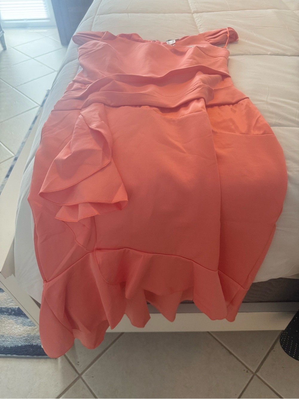 Women’s Coral Ruffle Sheath Dress